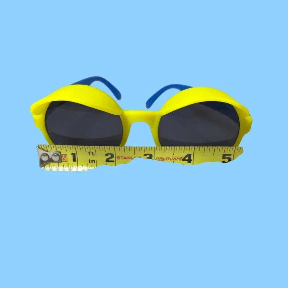 Yellow Sunglass Retro Back To Future Movie Futuristic Solar Shades Pizza Hut VTG - Picture 9 of 12